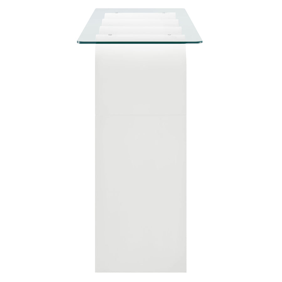 Agave Glass Top 50" Console Table in White