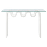 Agave Glass Top 50" Console Table in White