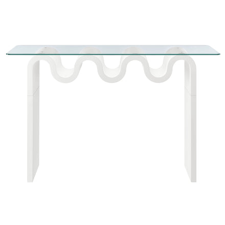 Ondine Glass Top 50" Console Table in White