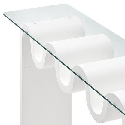Ondine Glass Top 50" Console Table by Furniture For America
