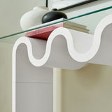 Agave Glass Top 50" Console Table in White