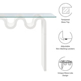 Agave Glass Top 50" Console Table in White