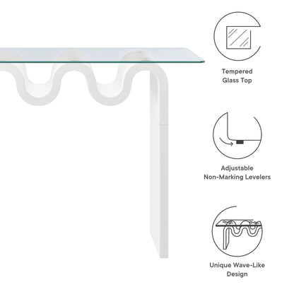 Ondine Glass Top 50" Console Table by Furniture For America