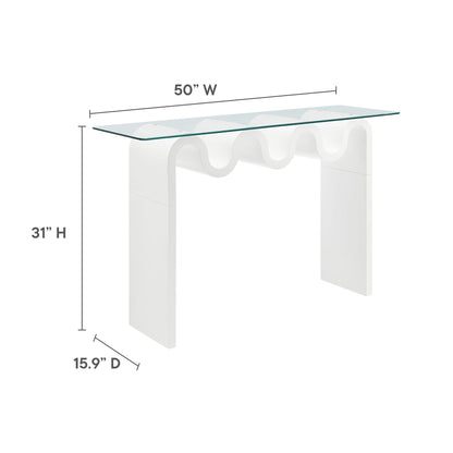 Ondine Glass Top 50" Console Table by Furniture For America