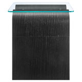 Agave Glass Top Side Table in Black