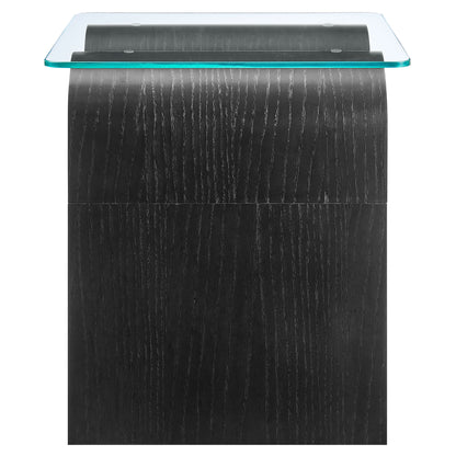 Ondine Glass Top Side Table by Furniture For America