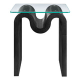 Agave Glass Top Side Table in Black