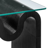 Agave Glass Top Side Table in Black