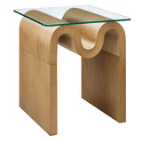 Agave Glass Top Side Table in Natural