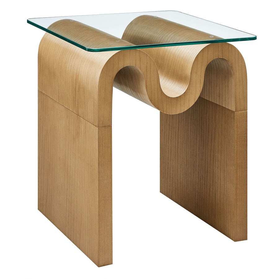 Agave Glass Top Side Table in Natural