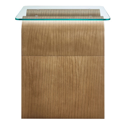 Ondine Glass Top Side Table by Furniture For America