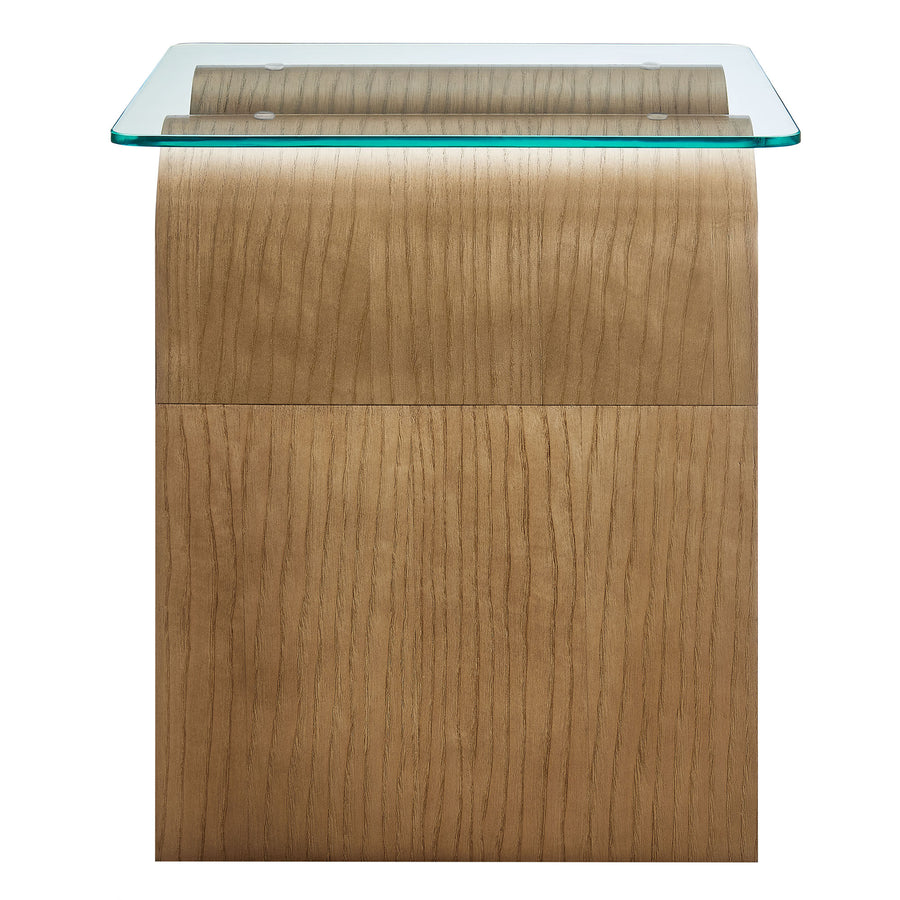 Agave Glass Top Side Table in Natural