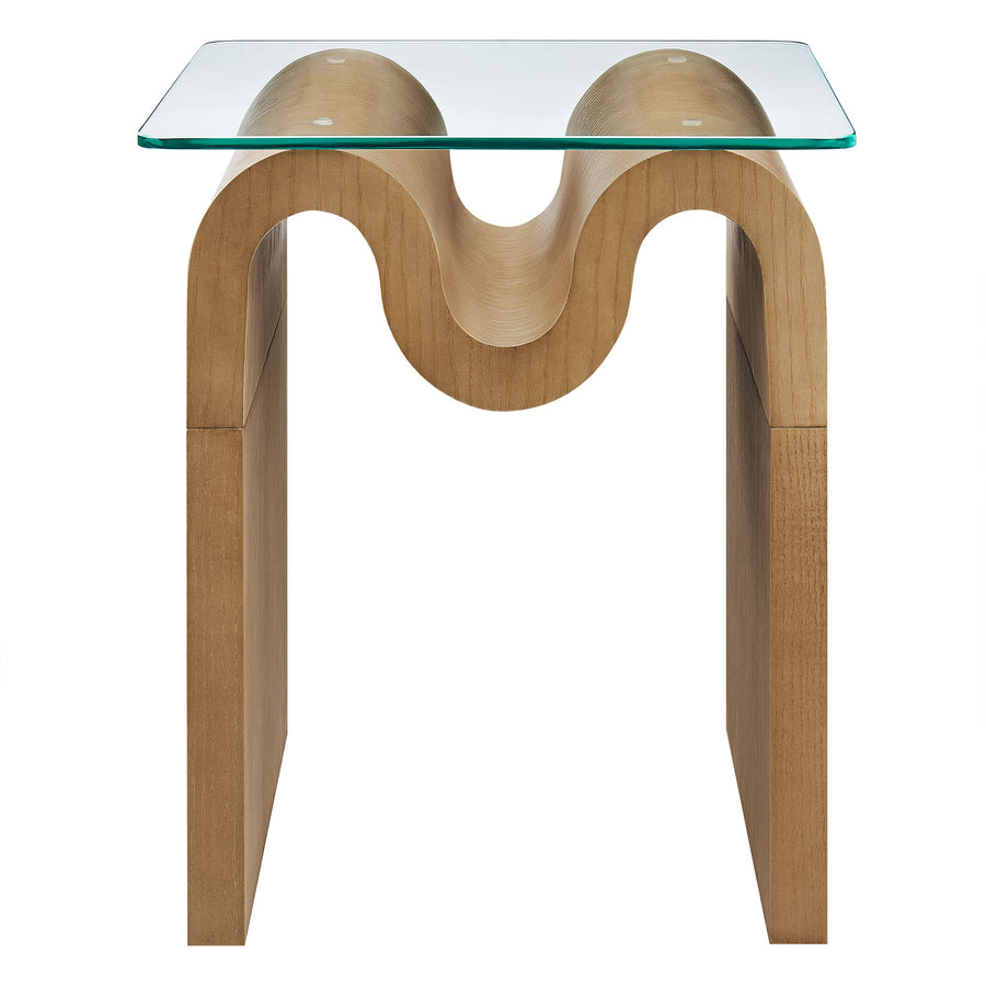 Agave Glass Top Side Table in Natural