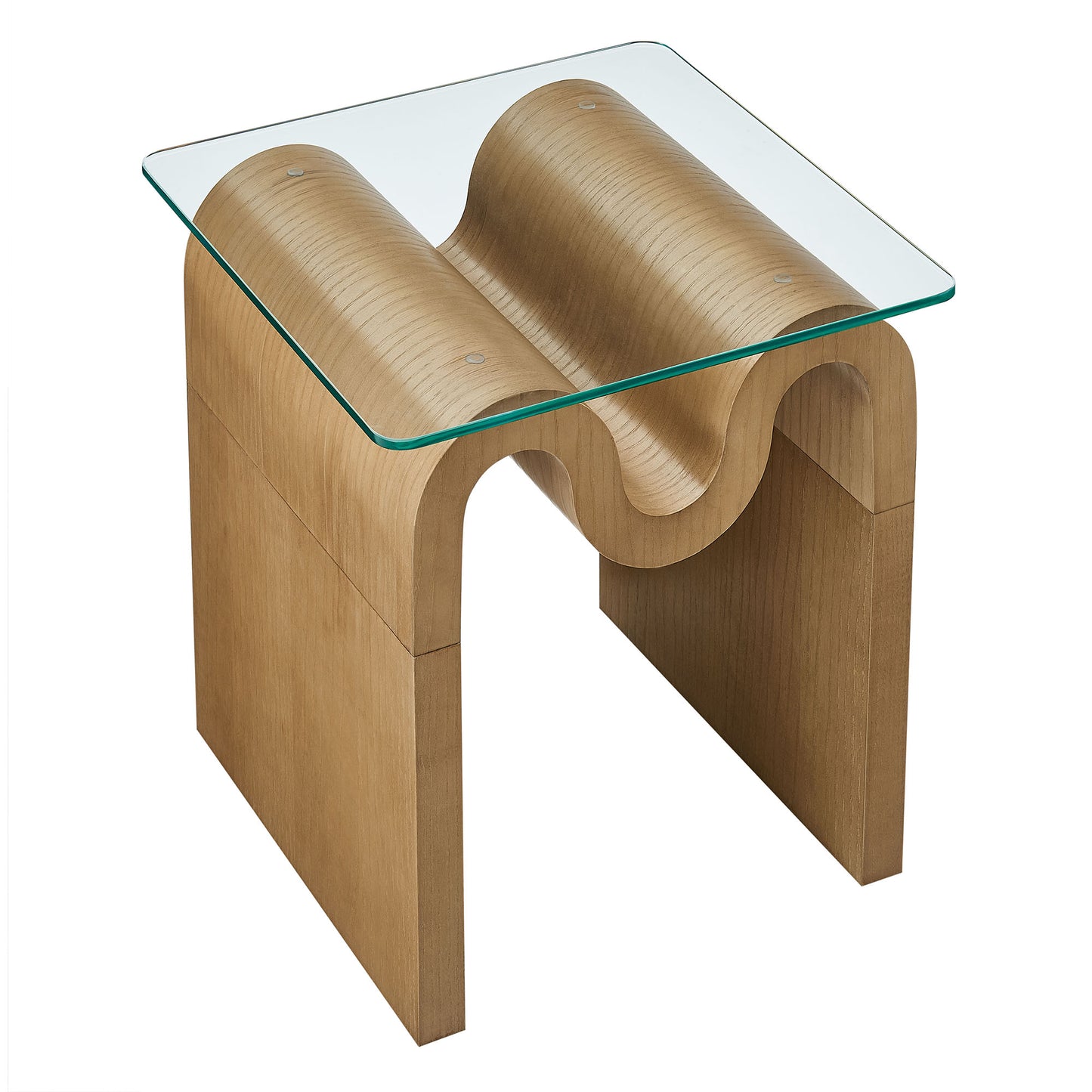 Ondine Glass Top Side Table by Furniture For America