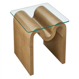 Agave Glass Top Side Table in Natural