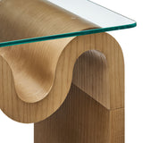 Agave Glass Top Side Table in Natural