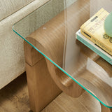 Agave Glass Top Side Table in Natural
