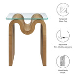 Agave Glass Top Side Table in Natural