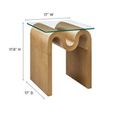 Agave Glass Top Side Table in Natural
