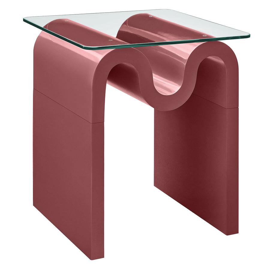 Agave Glass Top Side Table in Spiced Apple