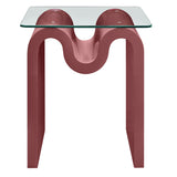 Agave Glass Top Side Table in Spiced Apple