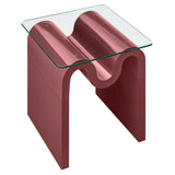 Agave Glass Top Side Table in Spiced Apple