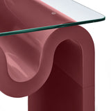 Agave Glass Top Side Table in Spiced Apple