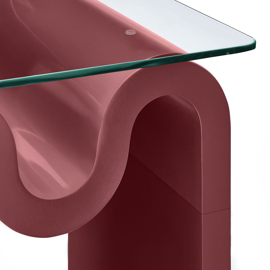 Agave Glass Top Side Table in Spiced Apple