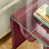 Agave Glass Top Side Table in Spiced Apple