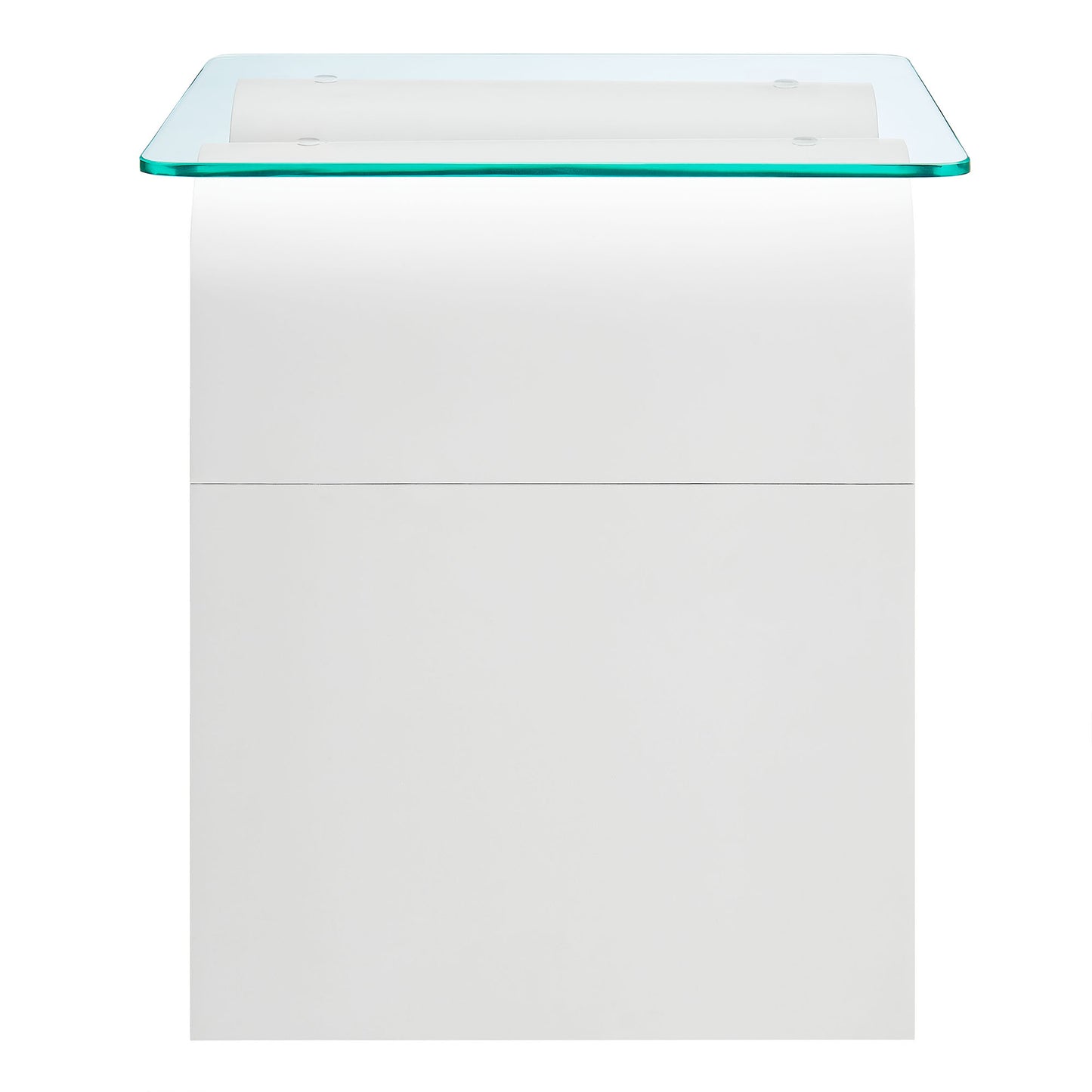 Ondine Glass Top Side Table by Furniture For America