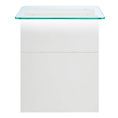 Ondine Glass Top Side Table by Furniture For America