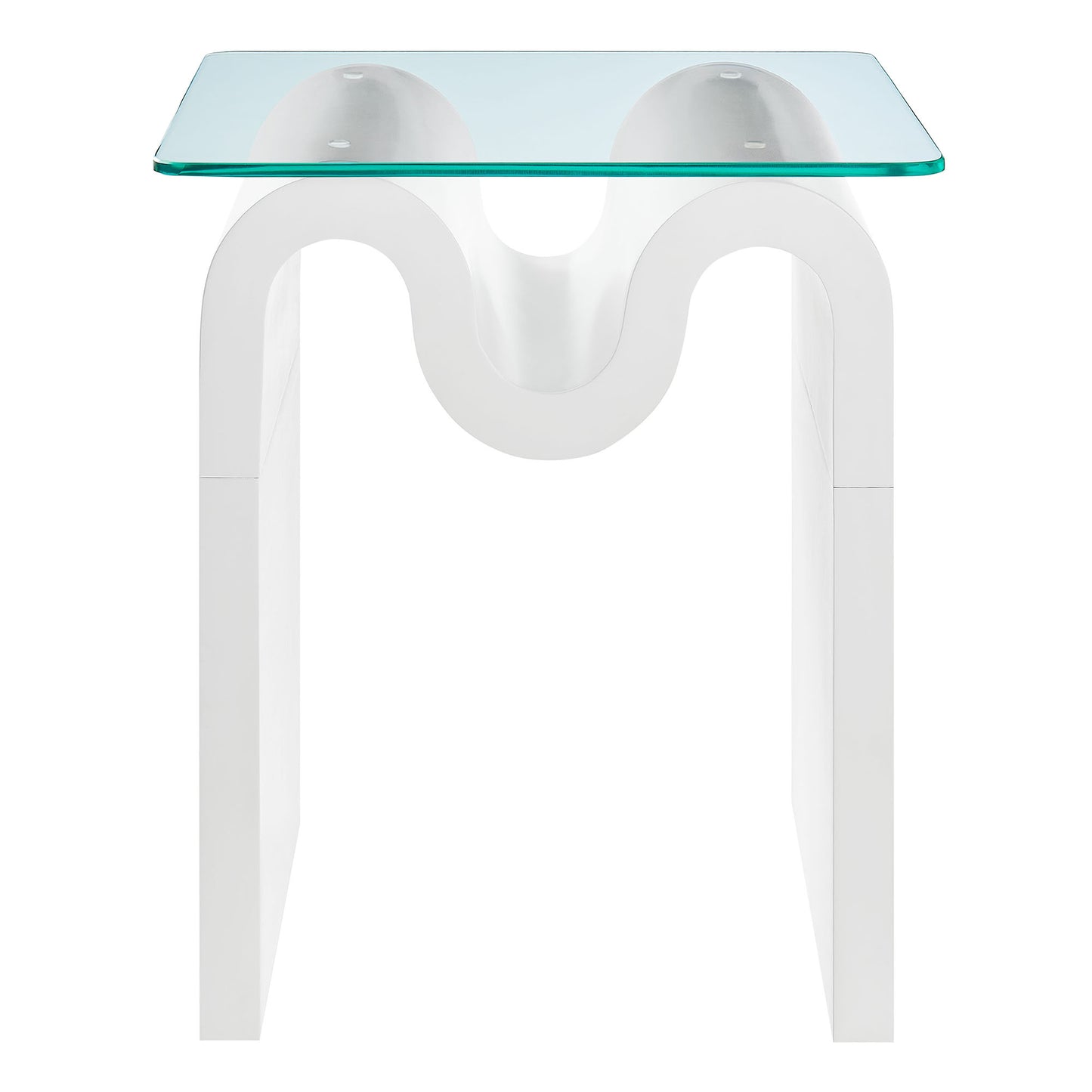 Ondine Glass Top Side Table by Furniture For America