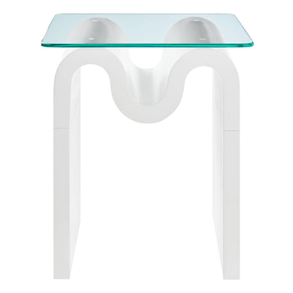 Ondine Glass Top Side Table by Furniture For America