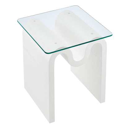 Ondine Glass Top Side Table by Furniture For America