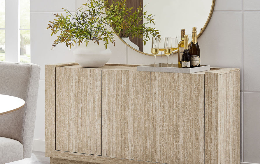 Musk 59" Travertine Sideboard in Travertine