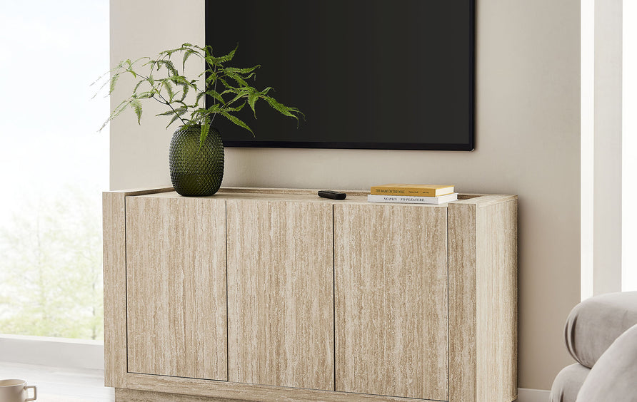 Musk 59" Travertine Sideboard in Travertine