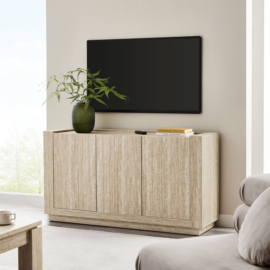 Musk 59" Travertine Sideboard in Travertine