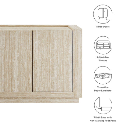 Hollis 59" Travertine Sideboard by Furniture For America