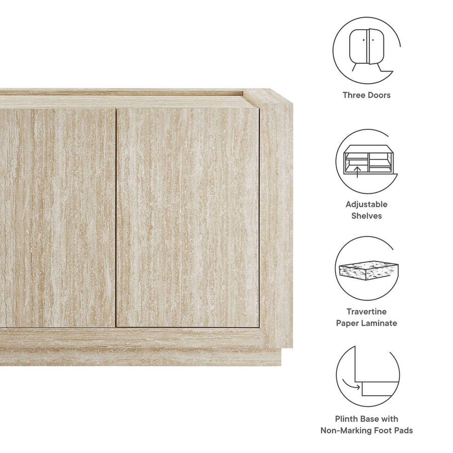Musk 59" Travertine Sideboard in Travertine