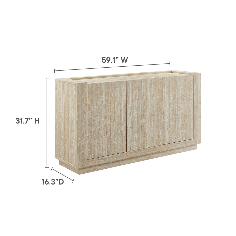 Musk 59" Travertine Sideboard in Travertine