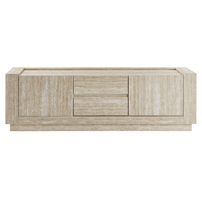 Hollis 59" Travertine TV Stand by Furniture For America
