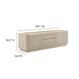 Musk 59" Travertine TV Stand in Travertine