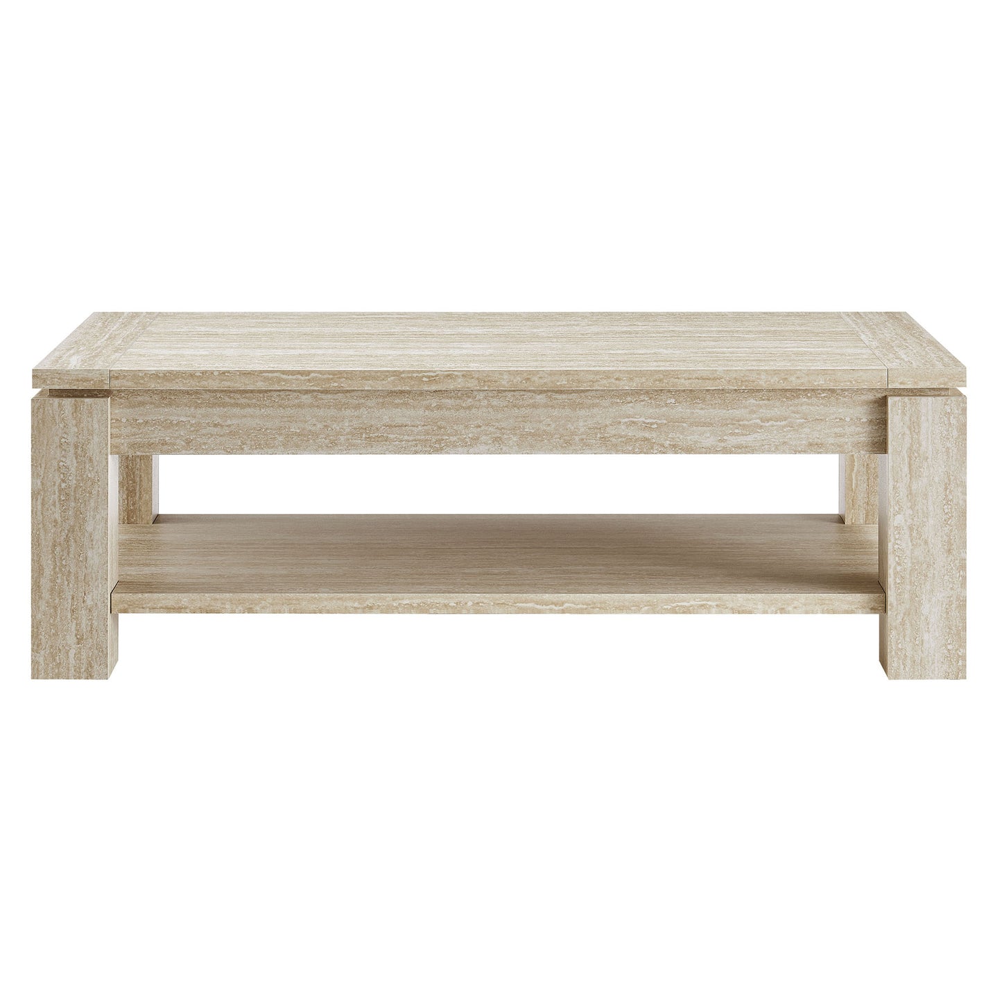 Hollis Travertine Coffee Table by Furniture For America