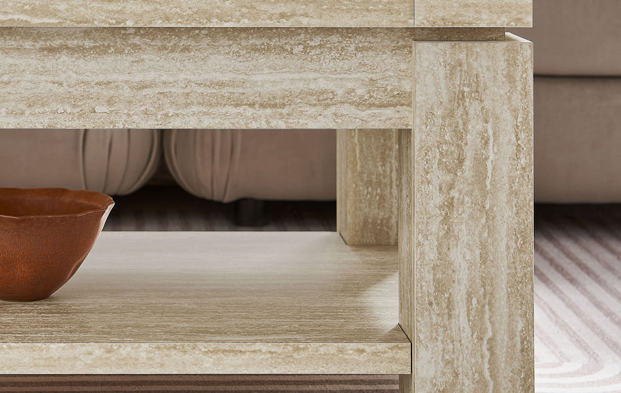 Musk Travertine Coffee Table in Travertine