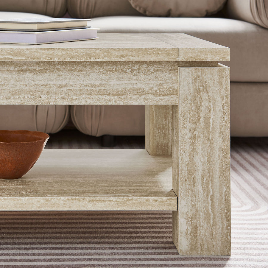 Musk Travertine Coffee Table in Travertine