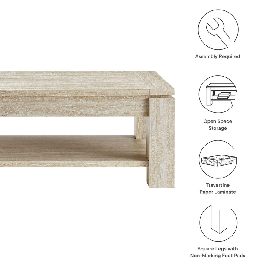 Musk Travertine Coffee Table in Travertine