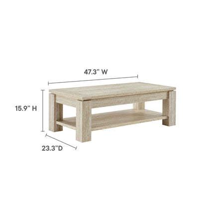 Hollis Travertine Coffee Table by Furniture For America