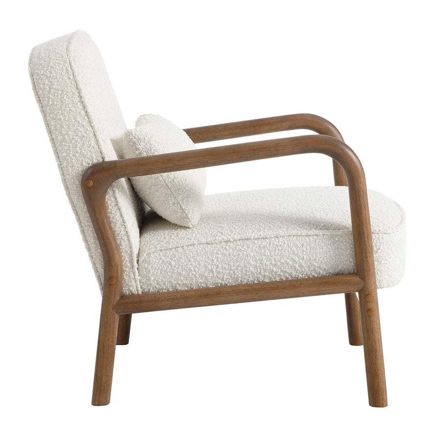 Rhiannon Boucle Upholstered Armchair in Ivory