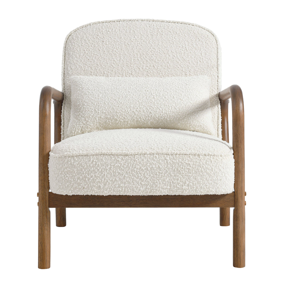 Rhiannon Boucle Upholstered Armchair in Ivory