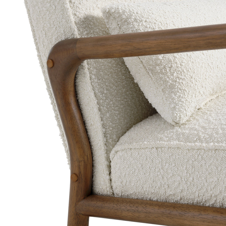 Rhiannon Boucle Upholstered Armchair in Ivory